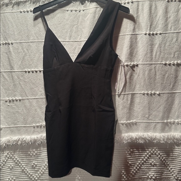 Lulus Black Asymmetrical Bodycon Mini Dress - Picture 6 of 7